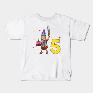 I am 5 with Centurion - kids birthday 5 years old Kids T-Shirt